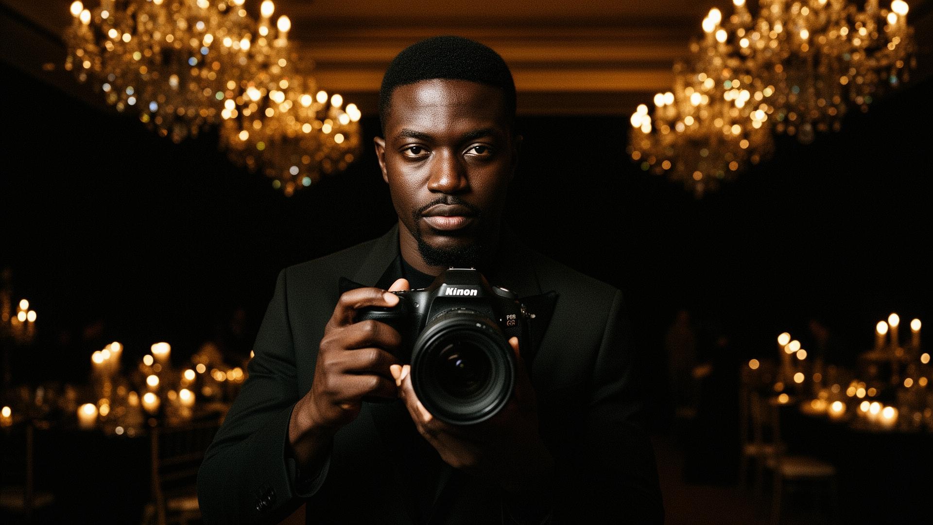 Black photographer capturing a luxury African event